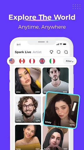 Spark Live ডাউনলোড করুন – বিশ্বজুড়ে লাইভ স্ট্রিম ও আড্ডা - Screenshot 1