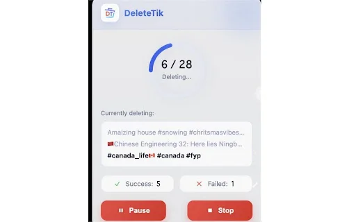 DeleteTik ডাউনলোড করুন – TikTok রিপোস্ট ও ভিডিও বাল্ক ডিলিট করুন - Screenshot 2