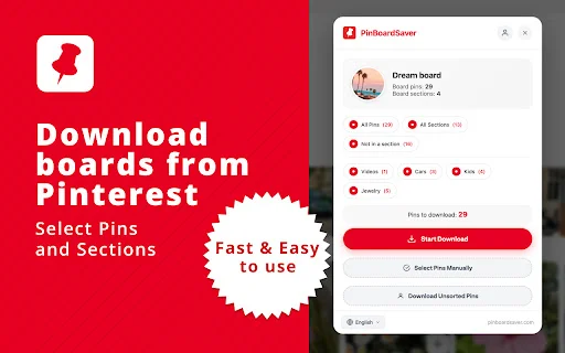 PinBoardSaver ডাউনলোড করুন – Pinterest বোর্ড ডাউনলোড করুন সহজে - Screenshot 1