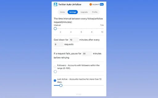 Twitter Auto Unfollow ডাউনলোড করুন – সেরা অটোমেটেড টুল - Screenshot 2