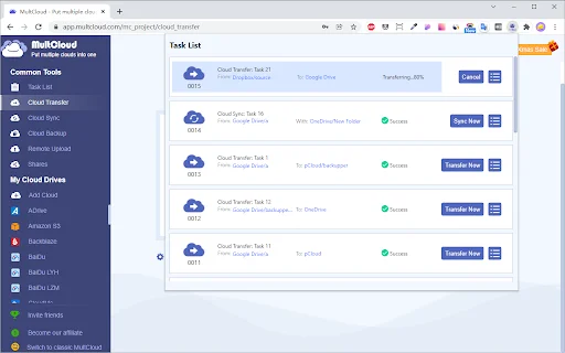 OneDrive থেকে Google Drive ট্রান্সফার করুন – MultCloud ডাউনলোড - Screenshot 3