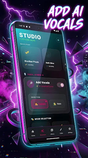 Phonk Maker: AI Song Generator ডাউনলোড করুন – সেরা ফঙ্ক মিউজিক মেকার - Screenshot 3