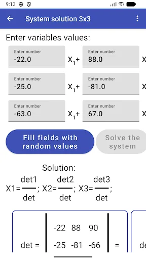 System of equations Solver ডাউনলোড করুন – লিনিয়ার ইকুয়েশন সমাধান - Screenshot 4