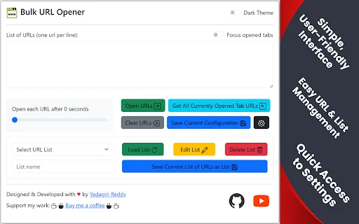 Bulk URL Opener ডাউনলোড করুন – একসাথে অনেক লিঙ্ক খোলার সেরা টুল - Screenshot 1