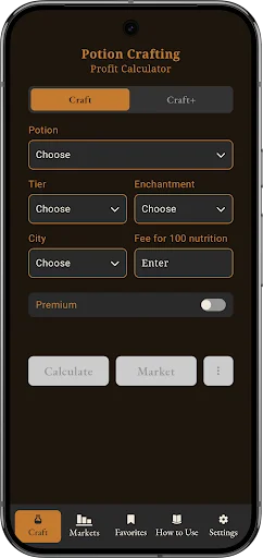 Albion Craft Calculator ডাউনলোড করুন – সেরা প্রফিট ক্যালকুলেটর - Screenshot 1