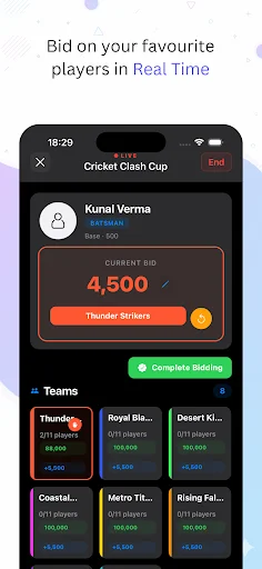 Auction League অ্যাপ ডাউনলোড করুন – লাইভ স্পোর্টস অকশন ম্যানেজমেন্ট - Screenshot 3