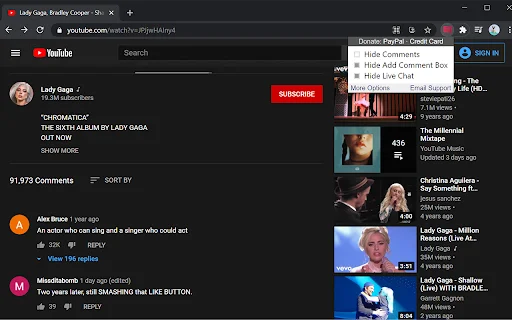 YouTube Comments & Live Chat বন্ধ করুন – সেরা ক্রোম এক্সটেনশন - Screenshot 4