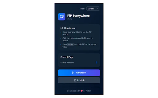 Picture-in-Picture Everywhere ডাউনলোড করুন – যেকোনো ভিডিও PiP মোডে দেখুন - Screenshot 1