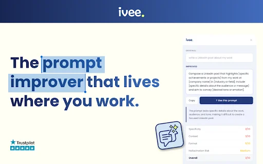 ivee Prompt Improver ডাউনলোড করুন – সেরা AI প্রম্পট জেনারেটর - Screenshot 1
