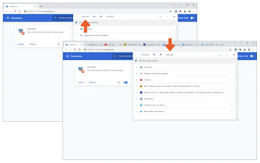Save Tabs ডাউনলোড করুন – ব্রাউজার ট্যাব ম্যানেজমেন্টের সেরা উপায় - Screenshot 1